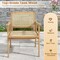 Outdoor Wood Chair With Rattan Seat And Curved Backrest For Backyard Porch Balcony